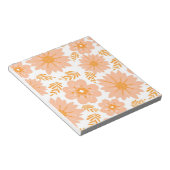 Retro  Perzik Fuzz Oranje Bloempatroon Notitieblok (Schuin)