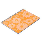 Retro  Perzik Fuzz Oranje Bloempatroon Notitieboek (Linkerzijde)