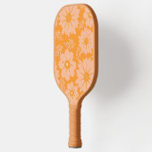 Retro  Perzik Fuzz Oranje Bloempatroon Pickleball Paddle (Links)