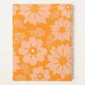 Retro  Perzik Fuzz Oranje Bloempatroon Planner (Achterkant)