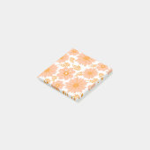 Retro Perzik Fuzz Oranje Bloempatroon Post-it® Notes (Schuin)