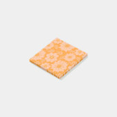 Retro  Perzik Fuzz Oranje Bloempatroon Post-it® Notes (Schuin)