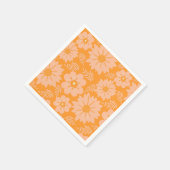 Retro Perzik Fuzz Oranje Bloempatroon Servet (Hoek)