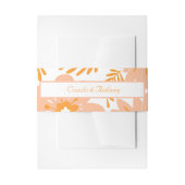 Retro  Perzik Fuzz Oranje Bloempatroon Uitnodigingen Wikkel (Voorkant Voorbeeld)