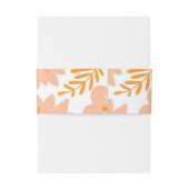 Retro  Perzik Fuzz Oranje Bloempatroon Uitnodigingen Wikkel (Achterkant Voorbeeld)