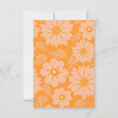 Retro Perzik Fuzz Oranje kleur Bloempatroon Bedankkaart (Achterkant)