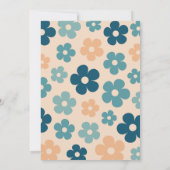 Retro Perzik Groene Boho Bloem 40e Verjaardag Kaart (Achterkant)