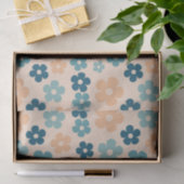 Retro Perzik Groene Boho Bloem Gelukkige Verjaarda Tissuepapier (Geschenk)