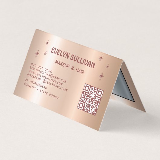 Retro perzik oogschaduw palet loyaliteitskaart visitekaartje (Achterkant)