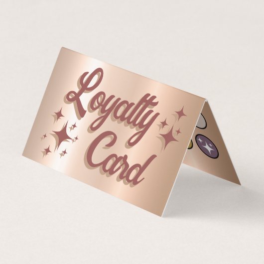 Retro perzik oogschaduw palet loyaliteitskaart visitekaartje (Voorkant)