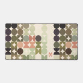 Retro Perzik Rood Bruin Olijfgroen Pop Kunstpatroo Bureaumat (Voorkant)