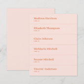 Retro Perzik Roze Sinaasappel Trouwplaats Kaart DI (Voorkant / Achterkant)