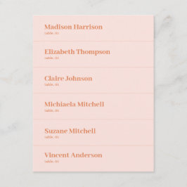 Retro Perzik Roze Sinaasappel Trouwplaats Kaart DI