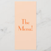 Retro Perzik Sinaasappel Kleurrijke Bold Unieke br Menu (Achterkant)