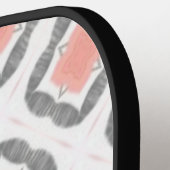 Retro Perzik Zwart-Wit Gepersonaliseerd Pickleball Paddle (Links Detail)