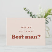 Retro perzikroze word je mijn getuige kaart (Staand voorkant)