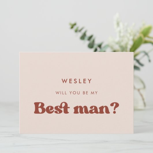 Retro perzikroze word je mijn getuige kaart (Staand voorkant)