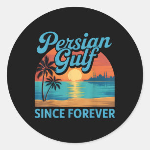 Retro Perzische Golf Est voor altijd Vintage Golf Ronde Sticker