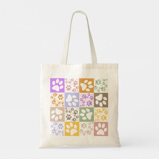 Retro PET-poot geruit Tote Bag (Achterkant)