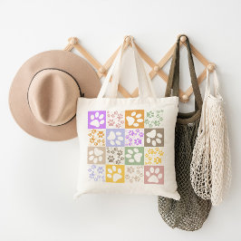 Retro PET-poot geruit Tote Bag