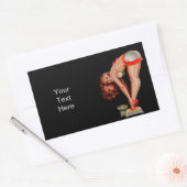  Retro Peter Driben Pinup Girl op schaal Rechthoekige Sticker (Envelop)