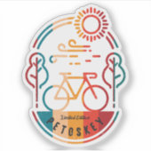 Retro Petoskey Fietsroute Sticker (Voorkant)
