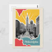 Retro Philadelphia Briefkaart (Voorkant / Achterkant)