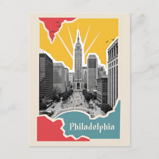 Retro Philadelphia Briefkaart (Voorkant)