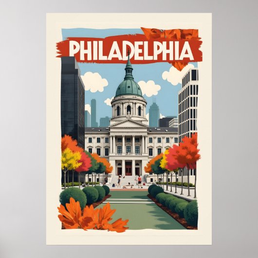 Retro Philadelphia Poster (Voorkant)