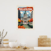 Retro Philadelphia Poster (Keuken)