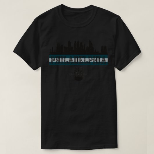 Retro Philadelphia Skyline 215 T-shirt (Design voorkant)