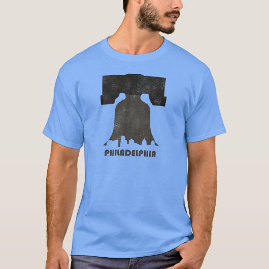 Retro Philadelphia Skyline-Mannen T-shirt (Voorkant)