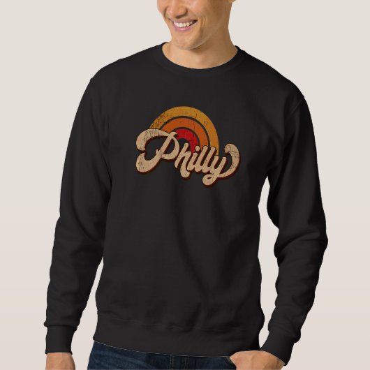 Retro  Philly Rainbow Vacation Souvenir Phi Trui (Voorkant)