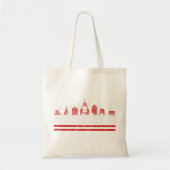  RETRO PHILLY SKYLINE RED WHITE EN BLAUW PH TOTE BAG (Voorkant)