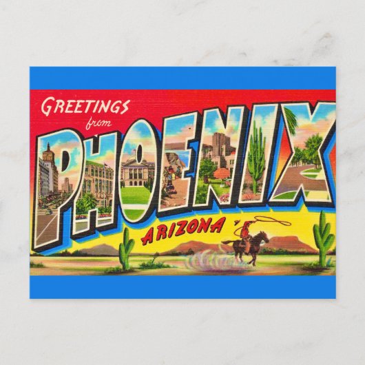 Retro Phoenix Arizona ansichtkaart Briefkaart (Voorkant)