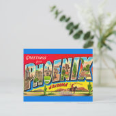 Retro Phoenix Arizona Postcard Briefkaart (Staand voorkant)