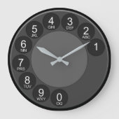 Retro Phone Dial Wall Clock Grote Klok (Voorkant)