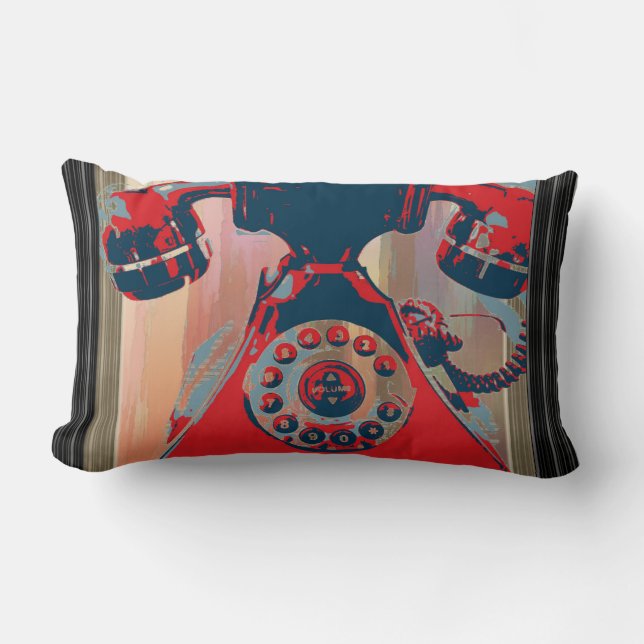 Retro Phone Lumbar Pillow Kussen (Voorkant)