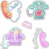 Retro  Phones Sticker Pack (Voorkant)