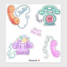 Retro Phones Sticker Pack