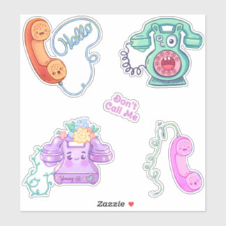 Retro  Phones Sticker Pack
