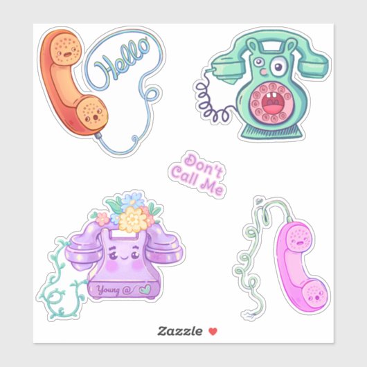Retro  Phones Sticker Pack (Vel)