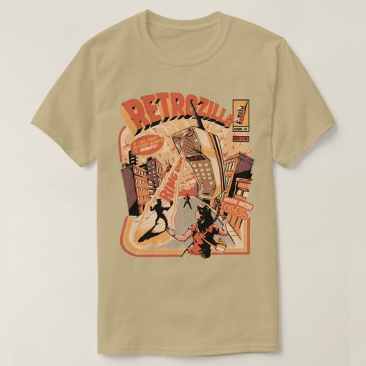 Retro Phonezilla Black T-shirt (Design voorkant)