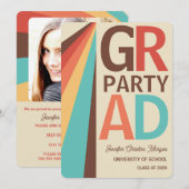 Retro Photo Afstudeerder Uitnodiging (Voorkant / Achterkant)