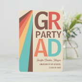 Retro Photo Afstudeerder Uitnodiging (Staand voorkant)