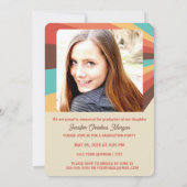 Retro Photo Afstudeerder Uitnodiging (Achterkant)