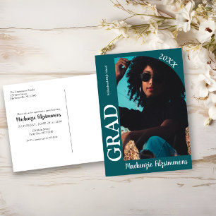 Retro Photo Afstuderen Invitation Briefkaart