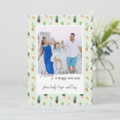 Retro Photo Cactus Desert-kerstkaarten Feestdagenkaart (Staand voorkant)