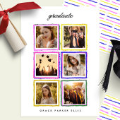 Retro Photo Collage Frames Graduation High School Aankondiging