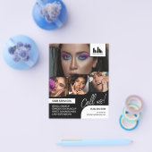 Retro Photo Collage Logo QR Makeup Promotional Flyer (Enkel)